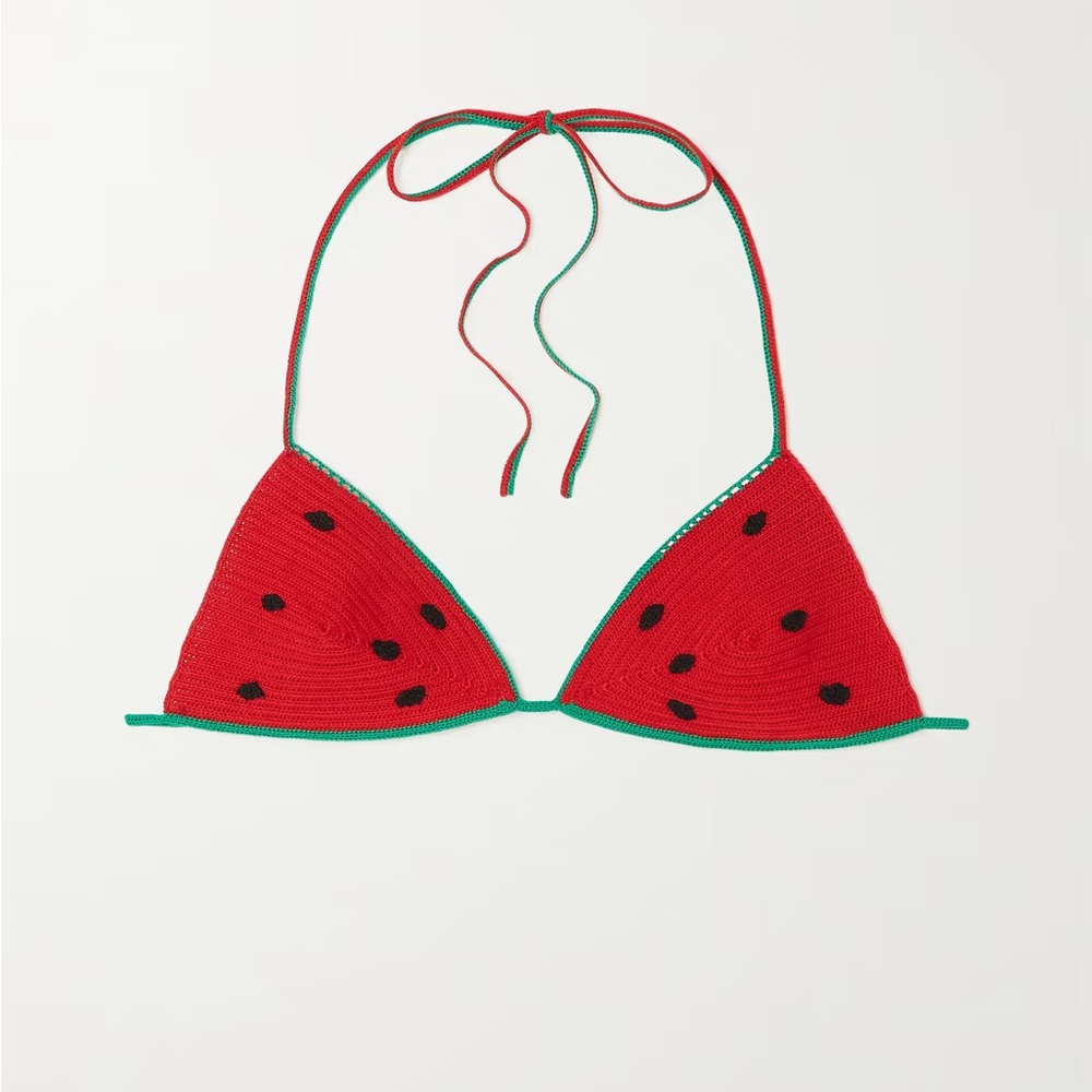 LOEWE Paula's Ibiza crocheted cotton triangle bikini top